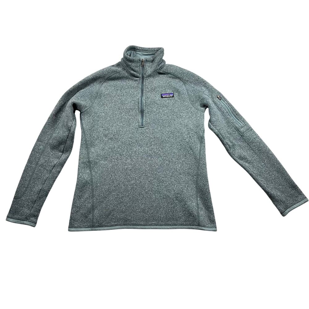 Patagonia Women's Better Sweater Quarter 1/4 Zip EUC Medium Blue Green